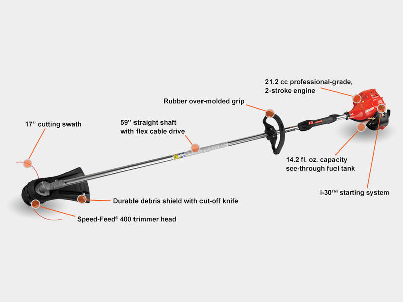 ECHO SRM‑225‑2A – Straight Shaft String Trimmer | 21.2cc Engine
