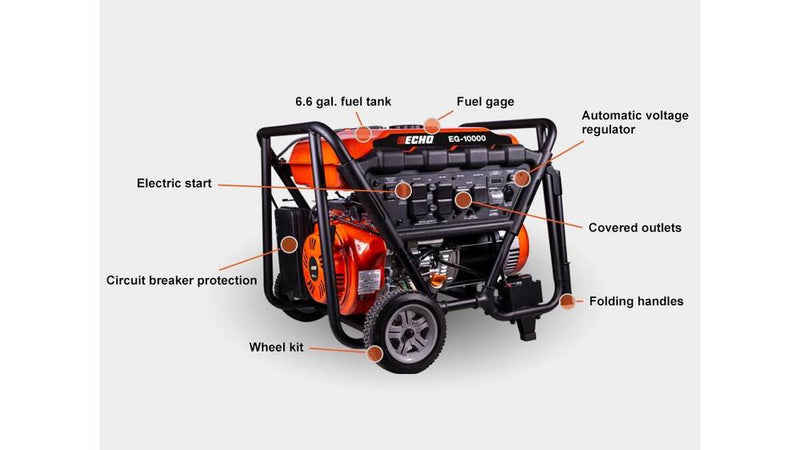 ECHO EG‑10000 – 10,000W Portable Generator | 420cc 4‑Stroke Engine
